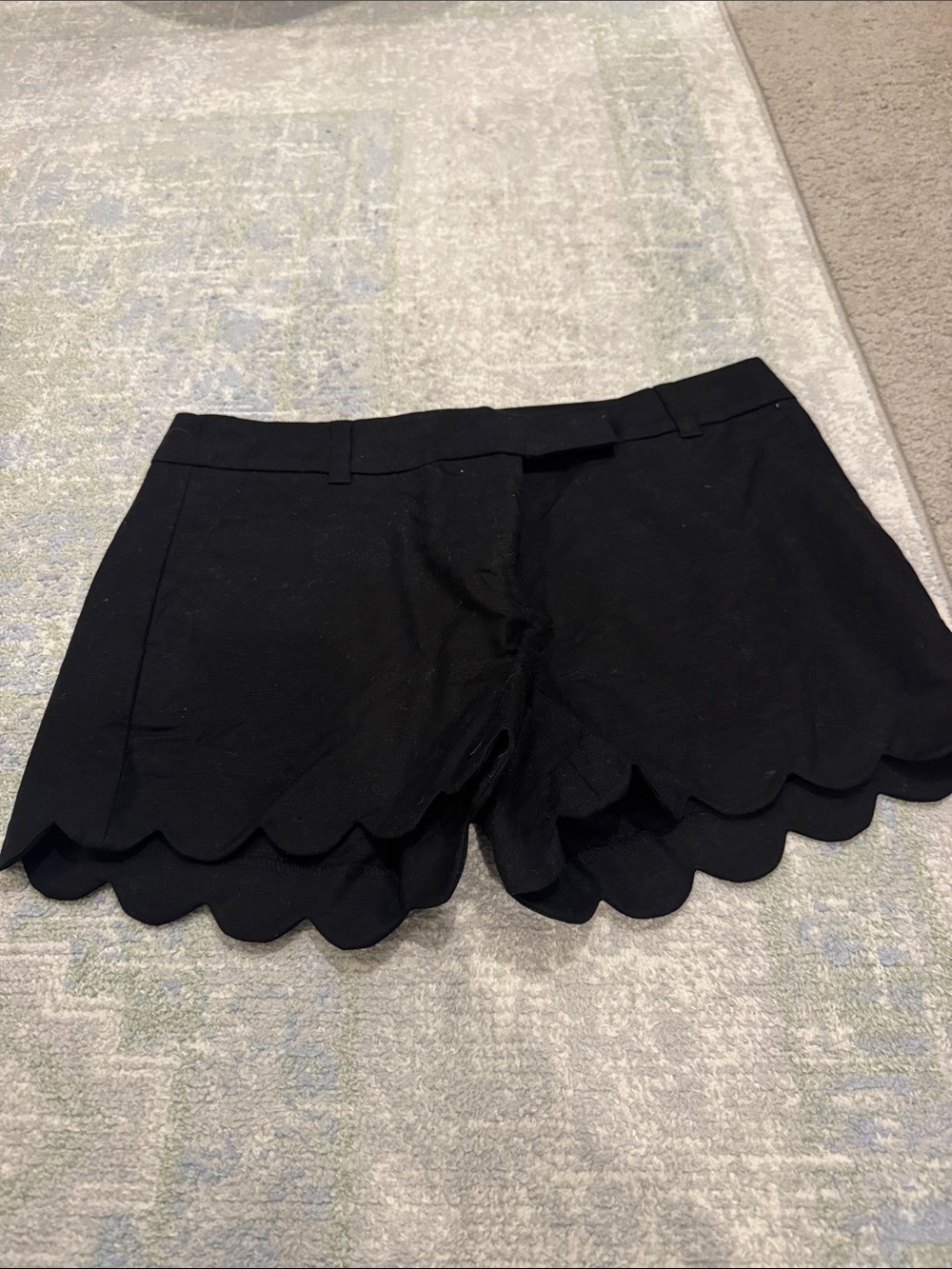 J. Crew Black Scalloped Hem Bermuda Shorts